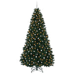 Sötétzöld műfenyő gömbökkel 300 cm 600 LED Meleg fehér 4