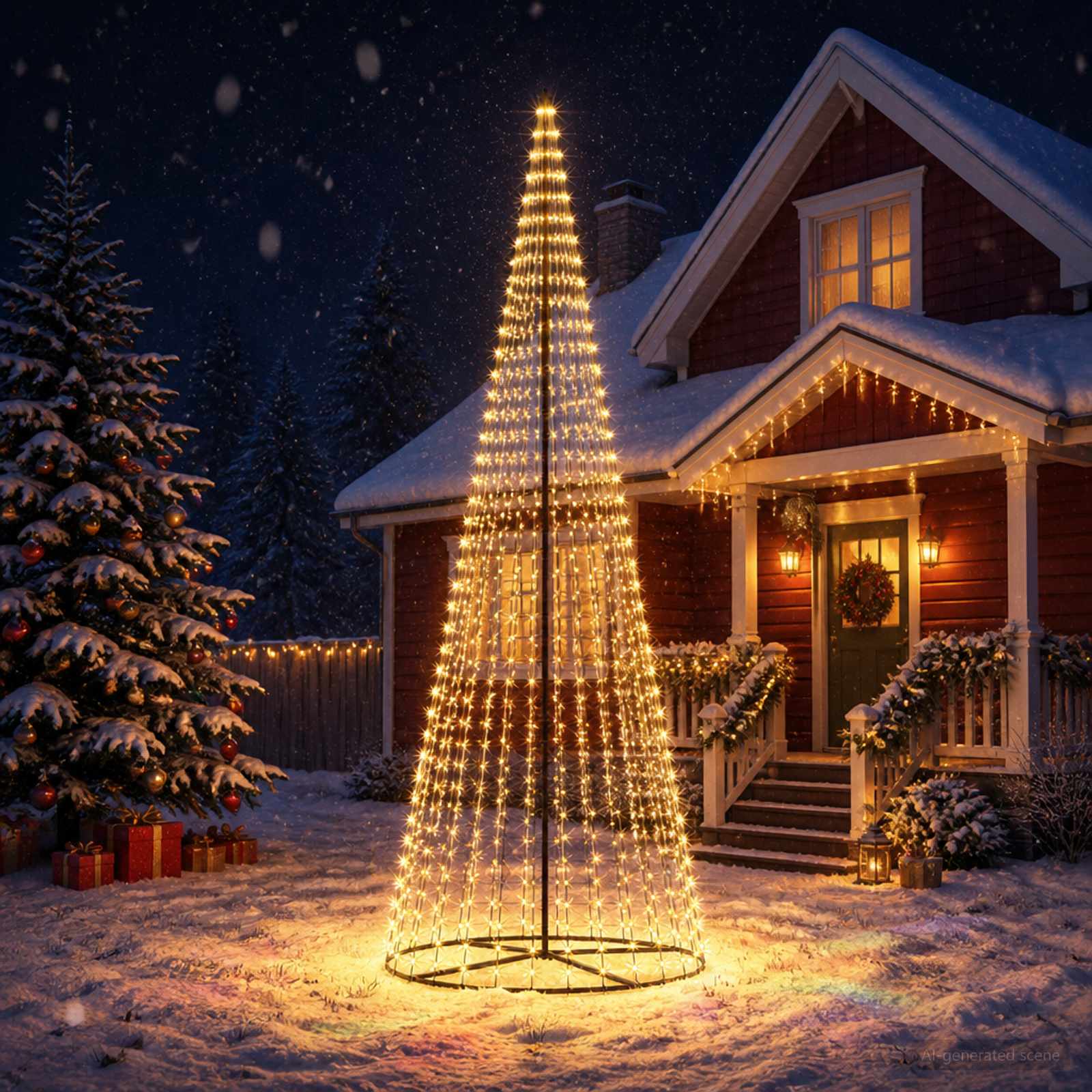 LED Karácsonyi Fenyő 385 cm 1148 LED Meleg fehér Vas Fekete