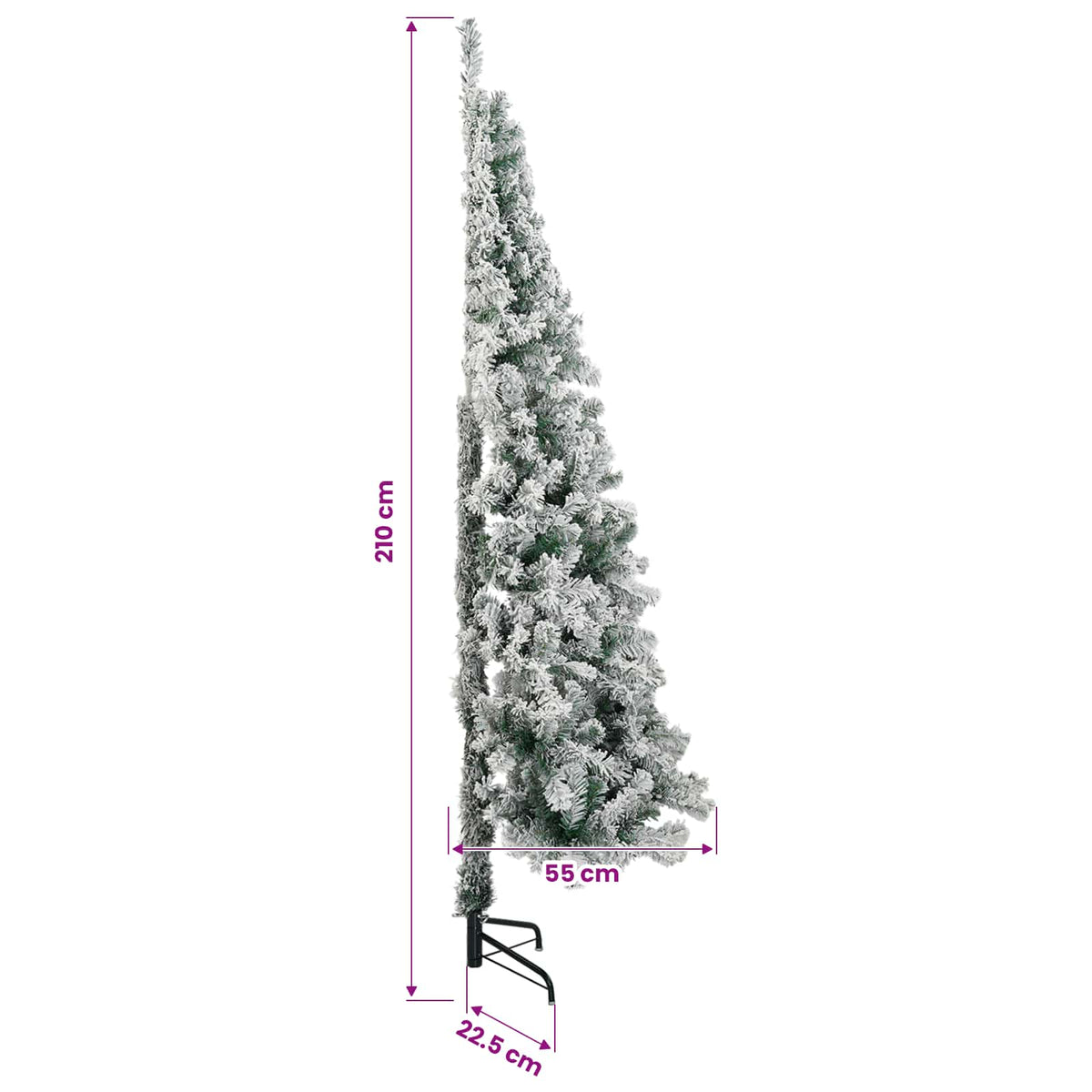 Mű karácsonyfa 210 cm PVC és Acél Zöld és Fehér 8