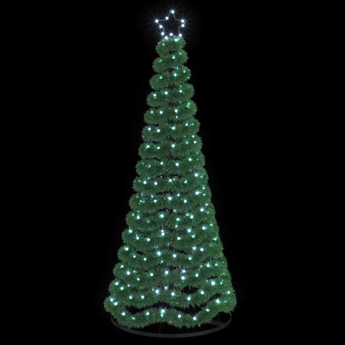 LED-es csillámos műfenyő talppal EKENAS 180 cm 220 LED 3