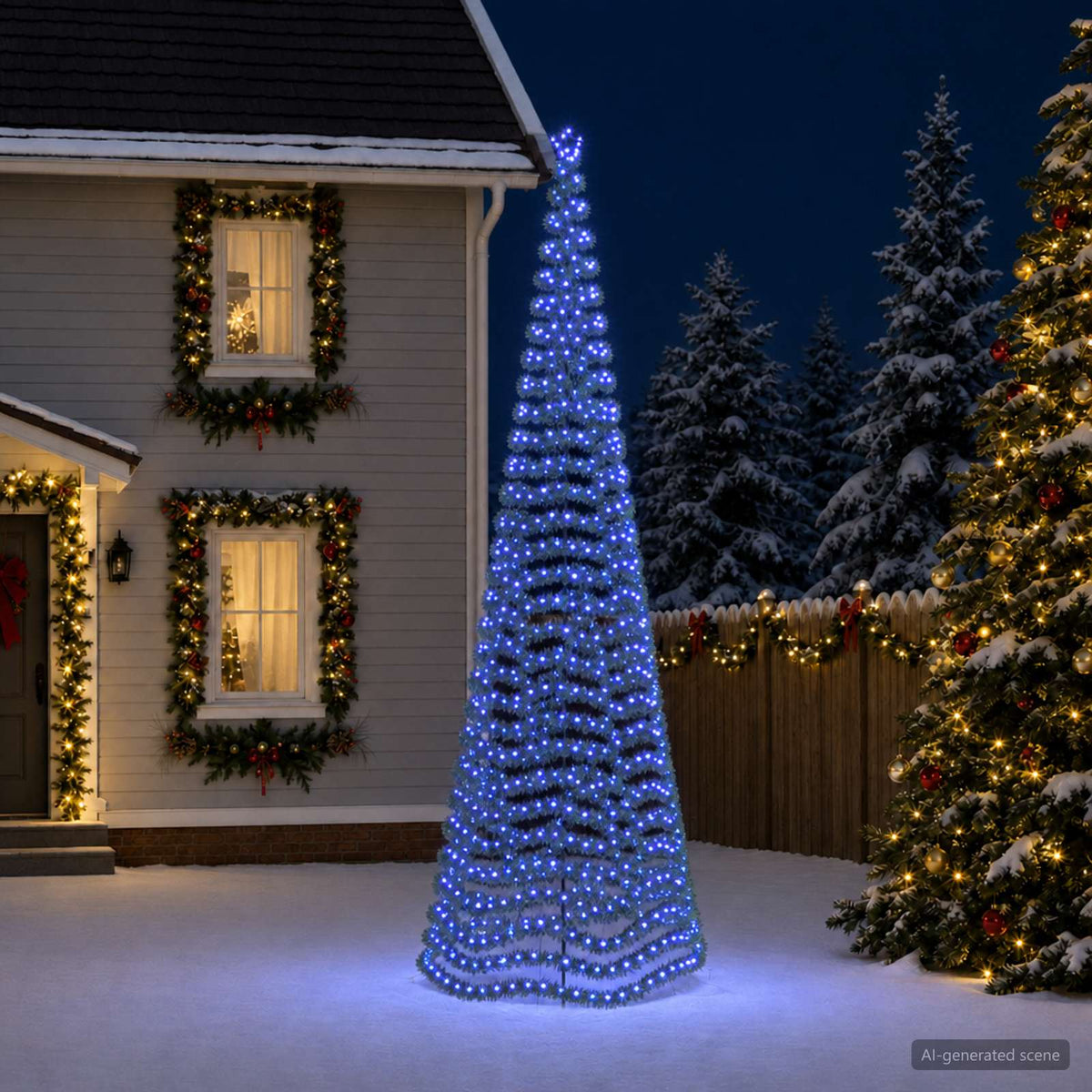 LED-es csillogó karácsonyfa földnyárssal EKENAS 500 cm 868 LED