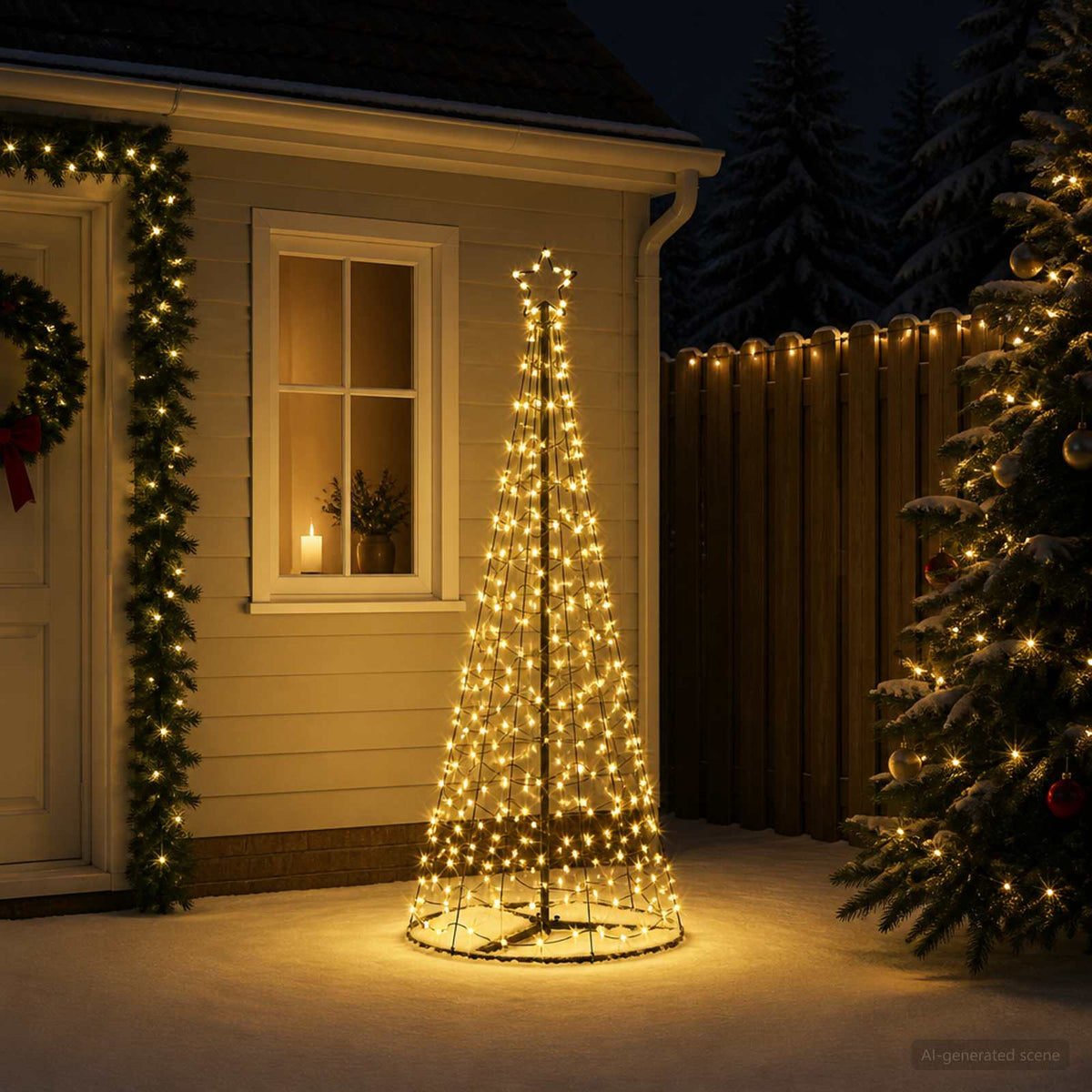 LED spirál karácsonyfa talppal EKENAS 180 cm 220 LED