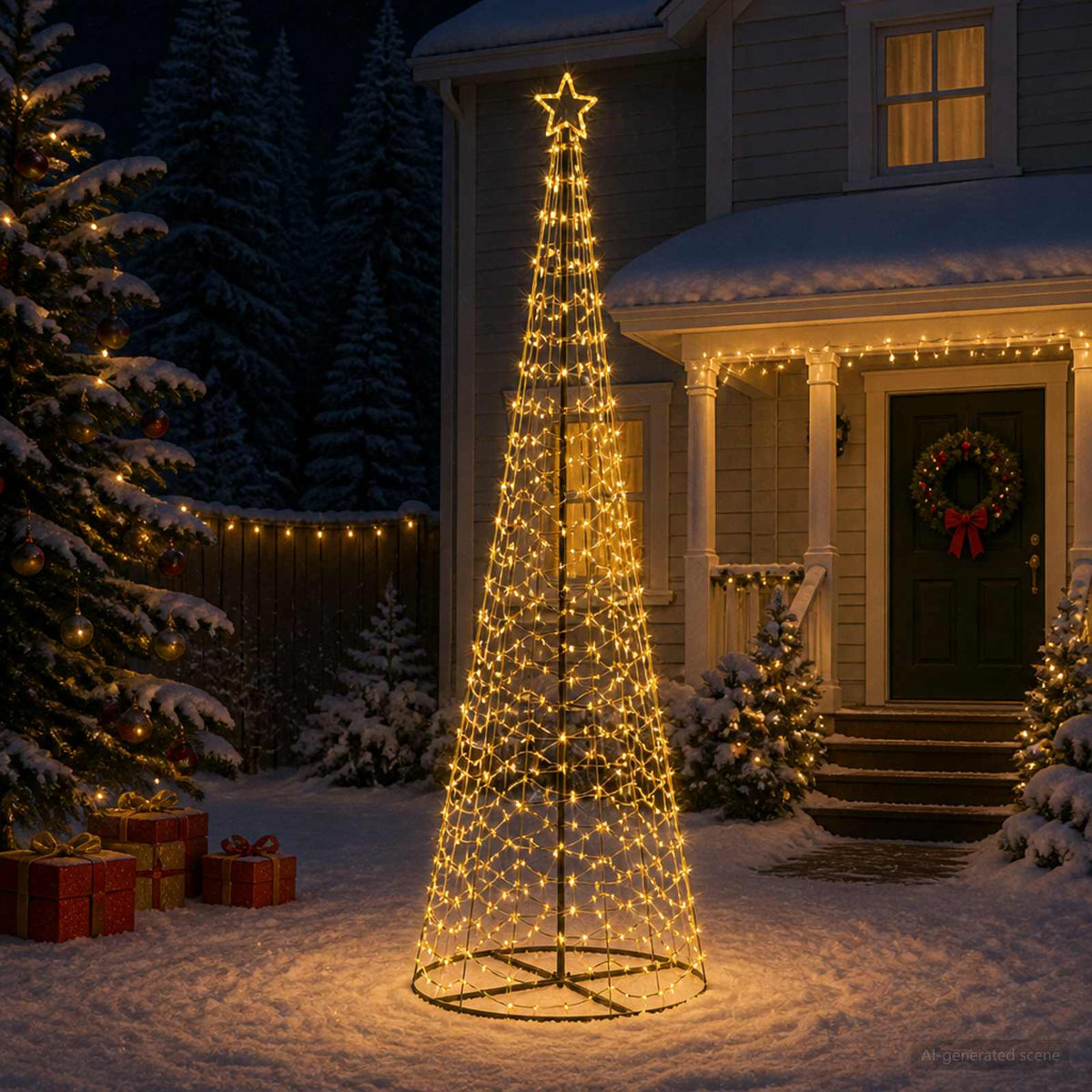 LED spirál karácsonyfa talppal EKENAS 300 cm 475 LED