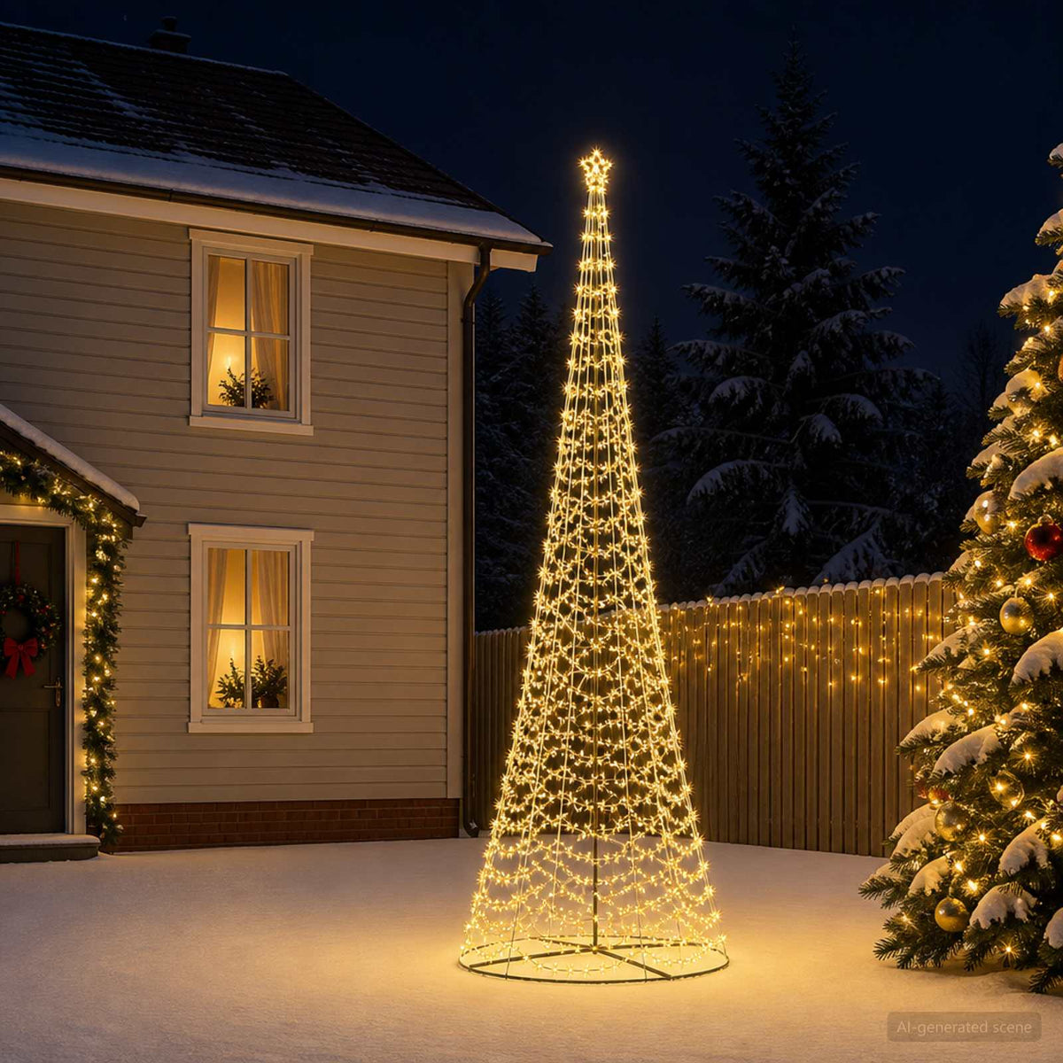 LED spirál karácsonyfa talppal EKENAS 500 cm 868 LED