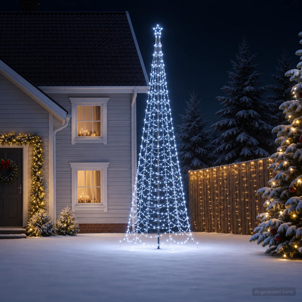 Spirális LED karácsonyfa földbe szúrható tüskével EKENAS 400 cm