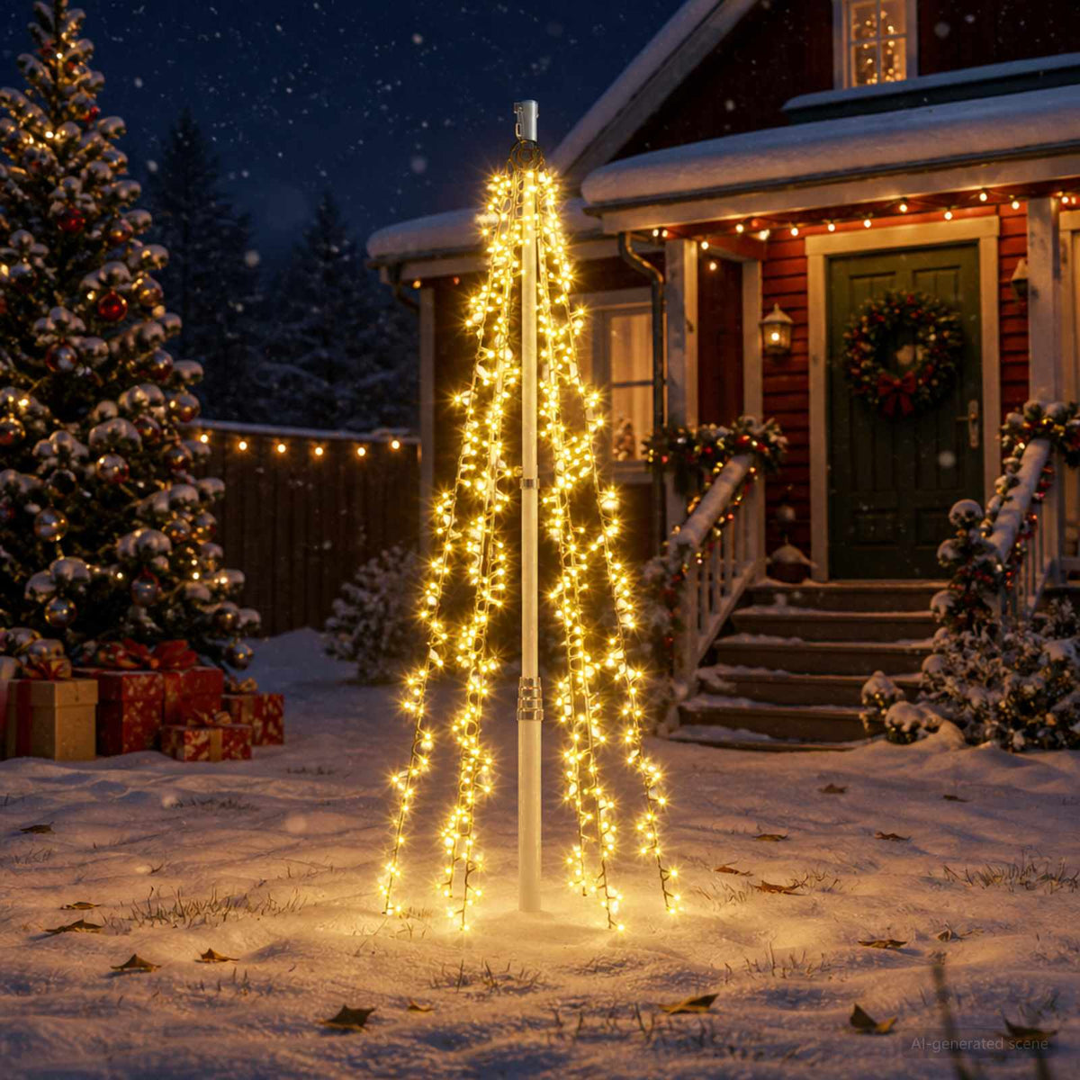 Karácsonyfafények 6 LED-del 540 LED Meleg fehér Ø 70 x 180 cm