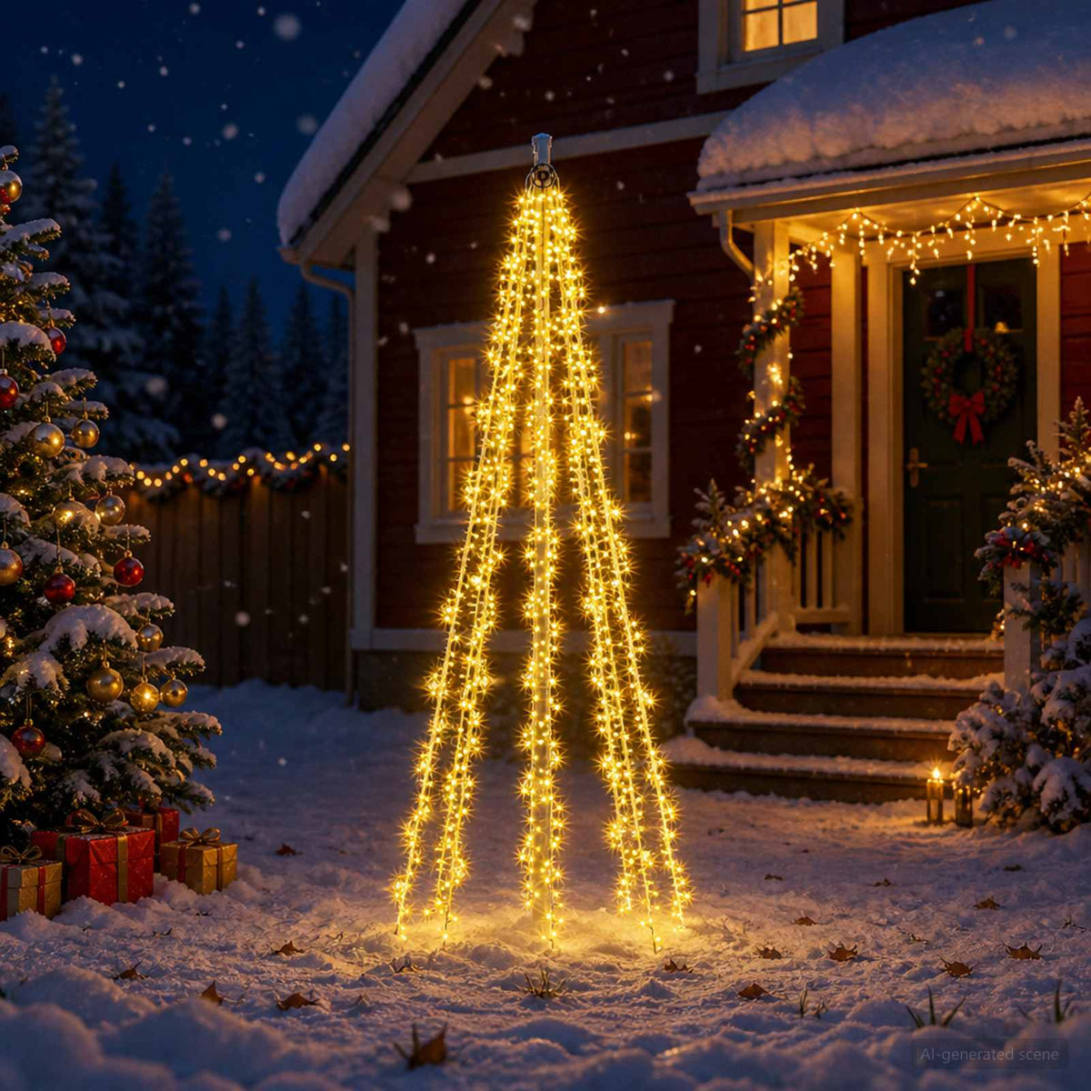 Karácsonyfavilágítás 8 LED-del 1000 LED Meleg fehér