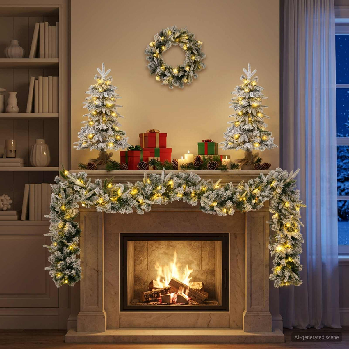 Mini Karácsonyfa 45 cm 125 LED Meleg fehér PVC és PE 3