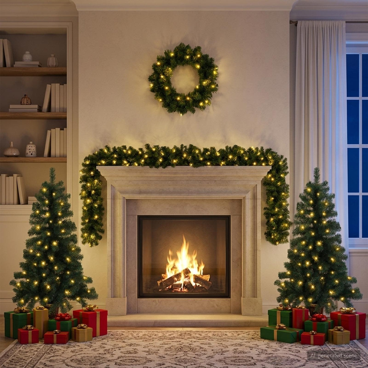 Mini karácsonyfa szett 120 cm 275 LED Meleg fehér PVC Zöld