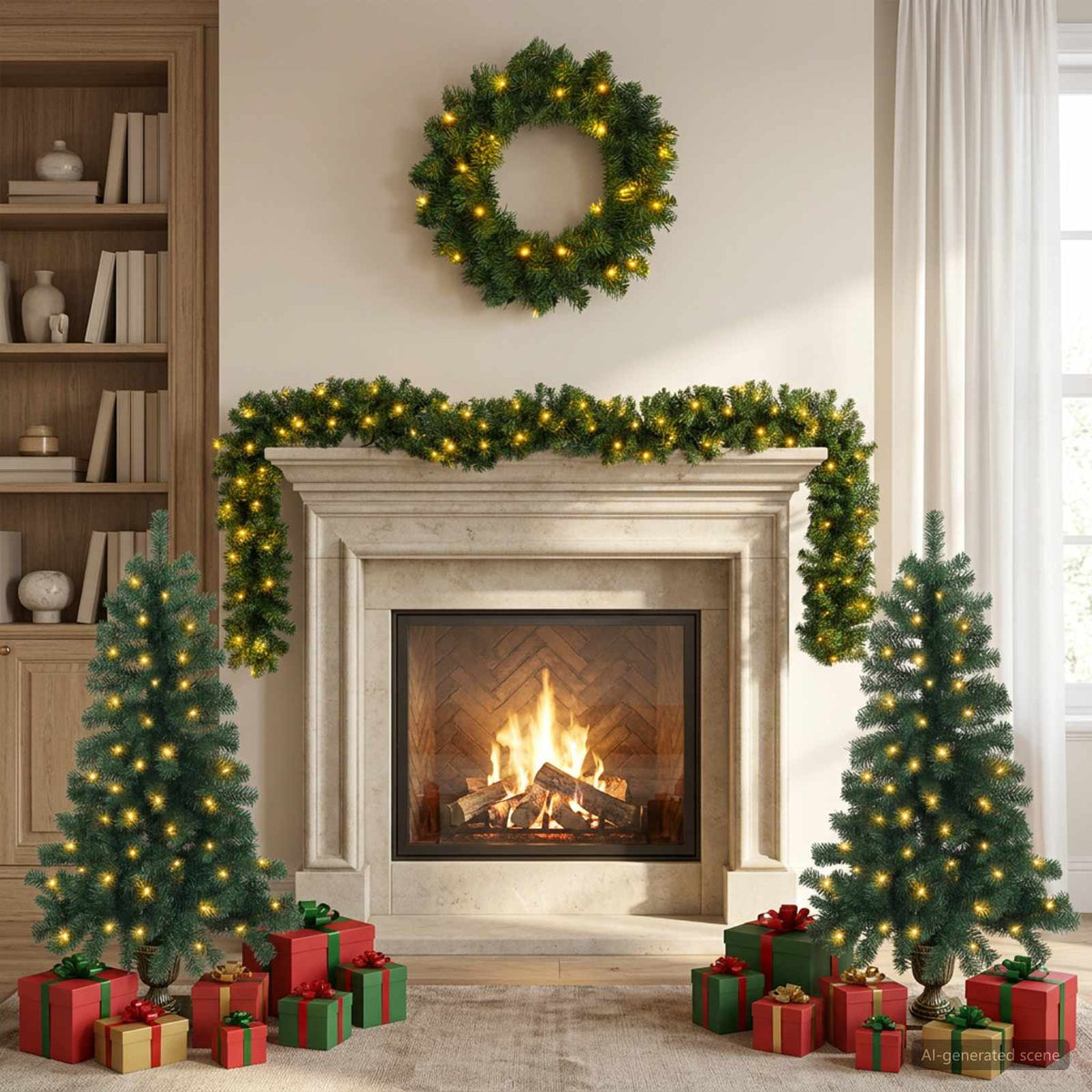 Mini karácsonyfa szett 120 cm 275 LED Meleg fehér PVC Zöld 3