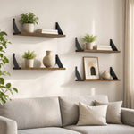 Falpolcok 4 db Antik Fa 60 x 20 x 17 cm