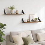 Falpolcok 2 db Antik Fa 80 x 20 x 17 cm