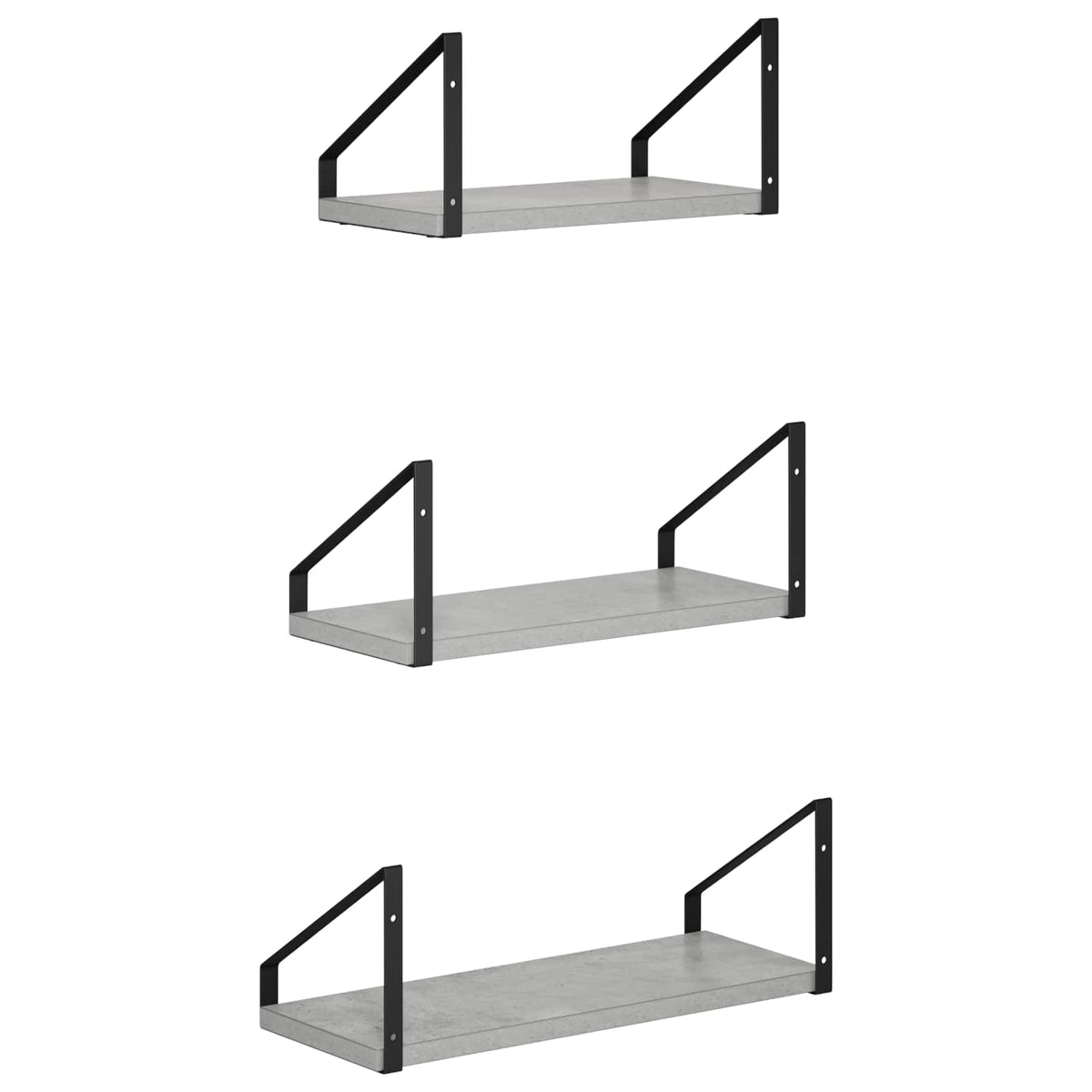Falpolcok 3 db Betonszürke 40 x 16 x 15,5 cm 5