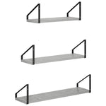 Falpolcok 3 db Betonszürke 60 x 16 x 15,5 cm 5