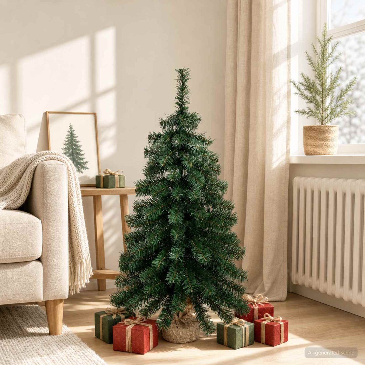 Mini Karácsonyfa 90 cm PVC Zöld