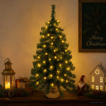 Mini Karácsonyfa 60 cm 25 LED Meleg fehér PVC Zöld