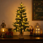 Mini Karácsonyfa 60 cm 25 LED Meleg fehér PVC és PE Zöld
