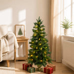Mini Karácsonyfa 120 cm 100 LED Meleg fehér PVC és PE Zöld