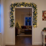 Karácsonyi girlanda Zöld és Fehér 270 cm PVC 50 LED