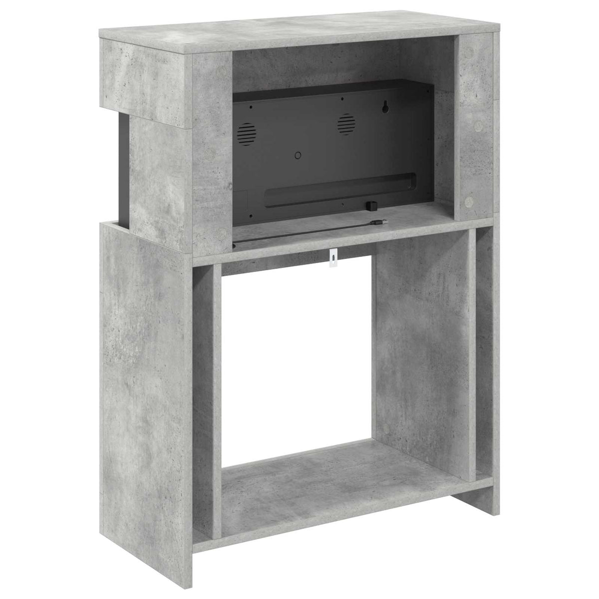 Elektromos kandalló Beton 64 x 30 x 87 cm Szerelt fa 7