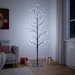 Karácsonyi LED-es nyírfa Fekete 120 cm Acél 279 LED 3