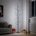 Karácsonyi LED-es nyírfa Fekete 180 cm Acél 459 LED 3