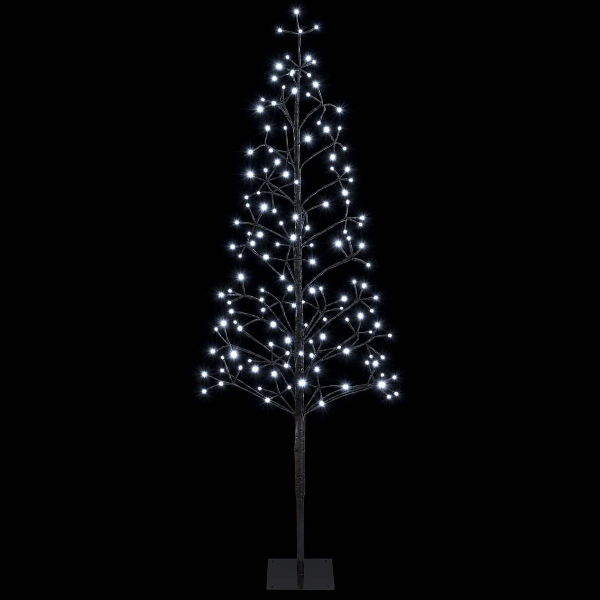 LED-es karácsonyfa Fekete 18 x 18 x 150 cm Acél 164 LED 4