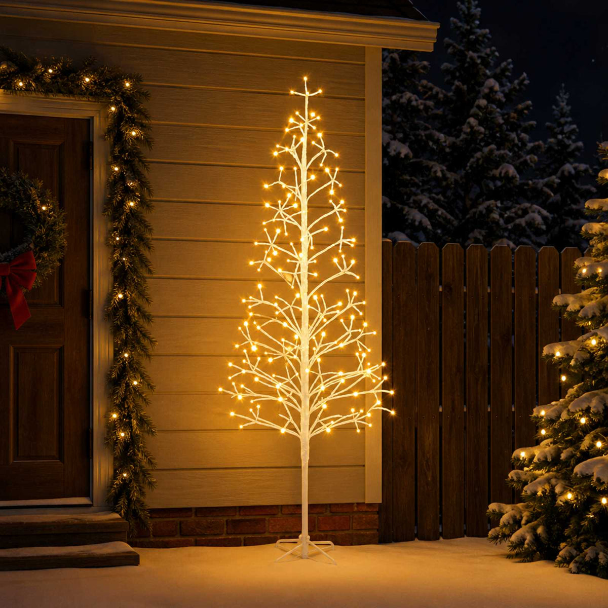 LED-es karácsonyfa Fehér 47 x 240 cm Acél 268 LED