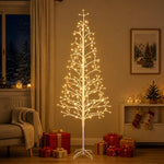 LED-es karácsonyfa Fehér 47 x 240 cm Acél 268 LED 3