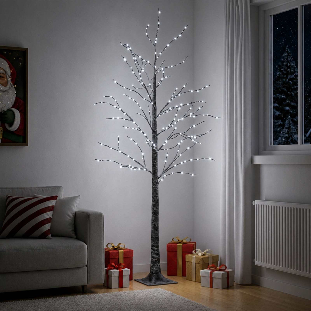 Havas LED-es karácsonyfa Barna 22 x 22 x 180 cm Műanyag 319 LED 3