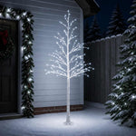 Nyírfa karácsonyfa Fehér 25 x 25 x 240 cm Műanyag 493 LED 3