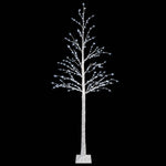 Nyírfa karácsonyfa Fehér 25 x 25 x 210 cm Műanyag 406 LED 4