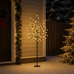 LED-es gömb karácsonyfa Fekete 18 x 18 x 120 cm Acél 150 LED 3