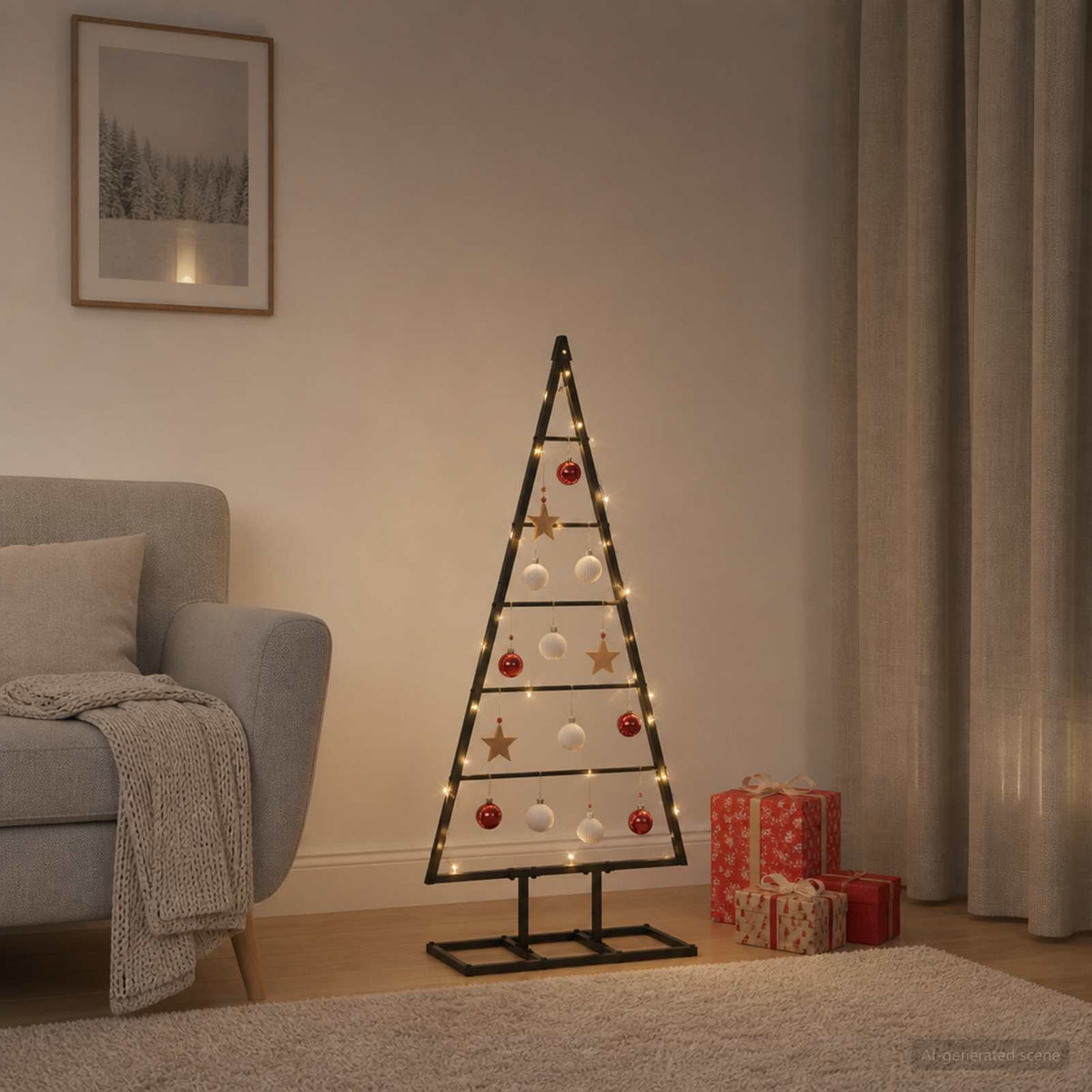 Fém karácsonyfa KUOPIO 125 cm Fém Fekete 3