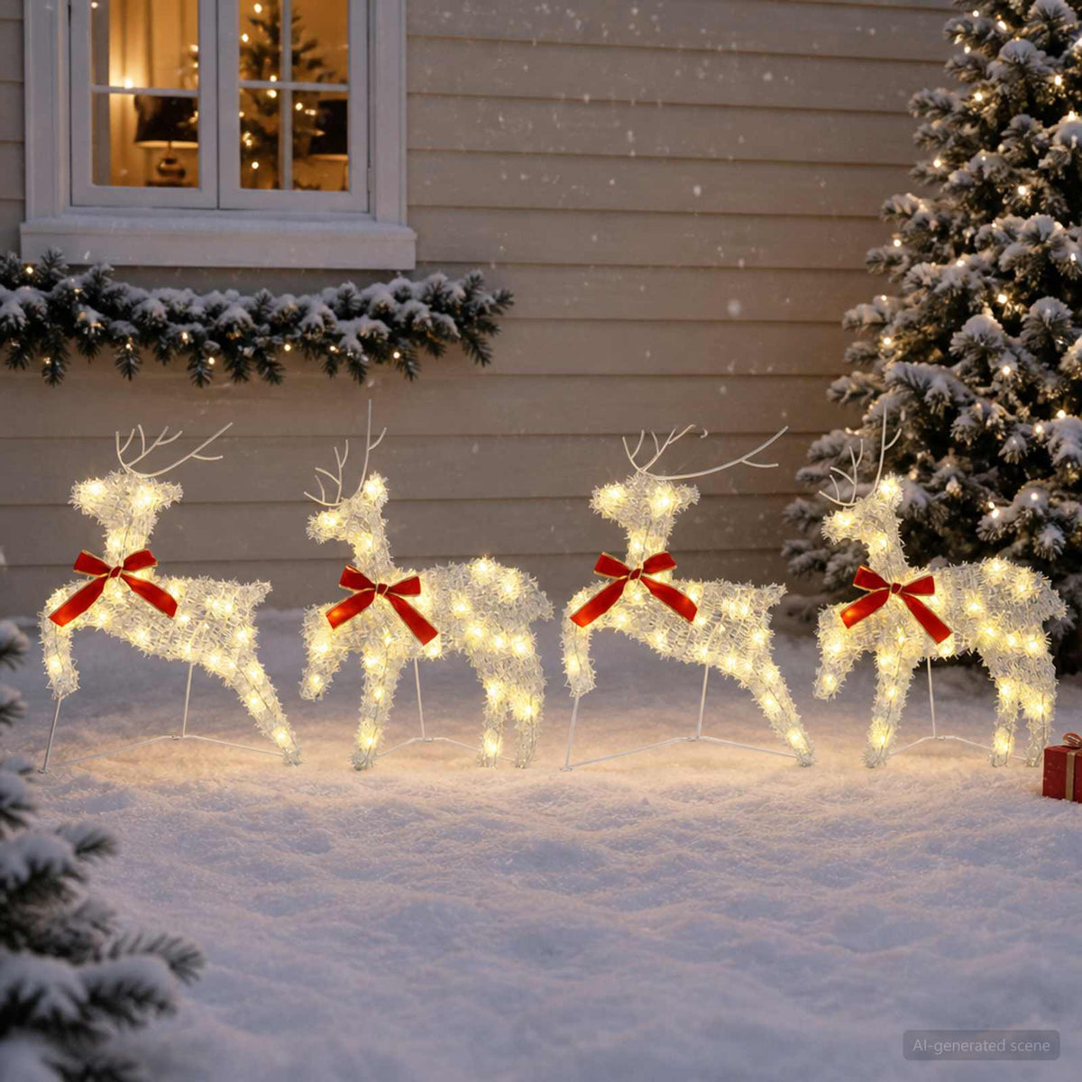 Karácsonyi rénszarvas 4 db 80 LED Meleg fehér 43 x 19 x 65 cm 3