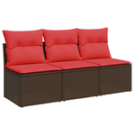 | Kerti kanapé | párnával Barna 165 x 62 x 69 cm Poli rattan 2